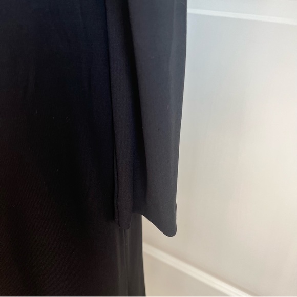 Barney’s New York Long Sleeve V-Neck Midi Cocktail Dress Black Sz 8 - Picture 7 of 16